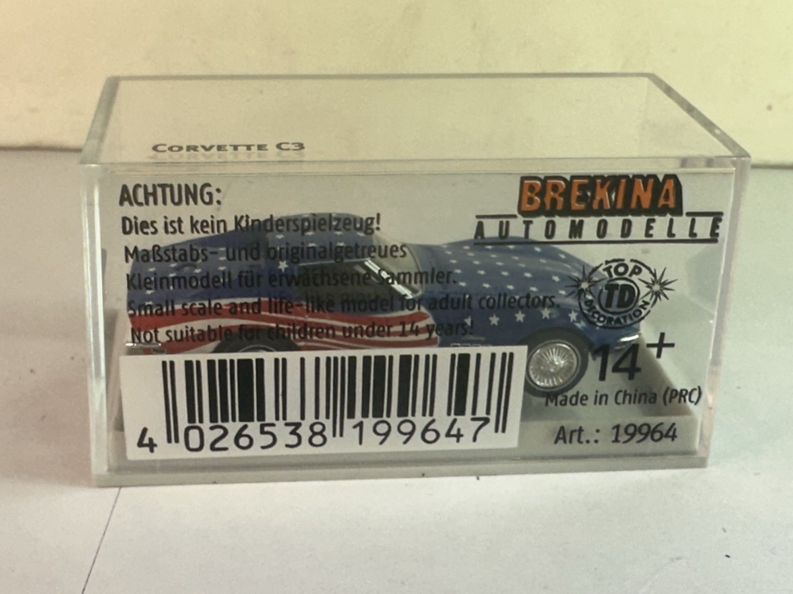 HO Scale 1964 Brekina Stars & Stripes Corvette New Old Stock