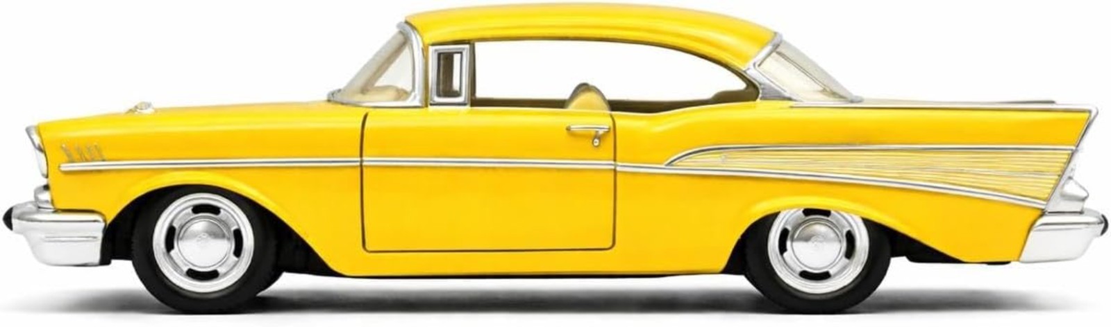 1957 Chevy Bel Air Coupe Die Cast Metal 1:40 Yellow