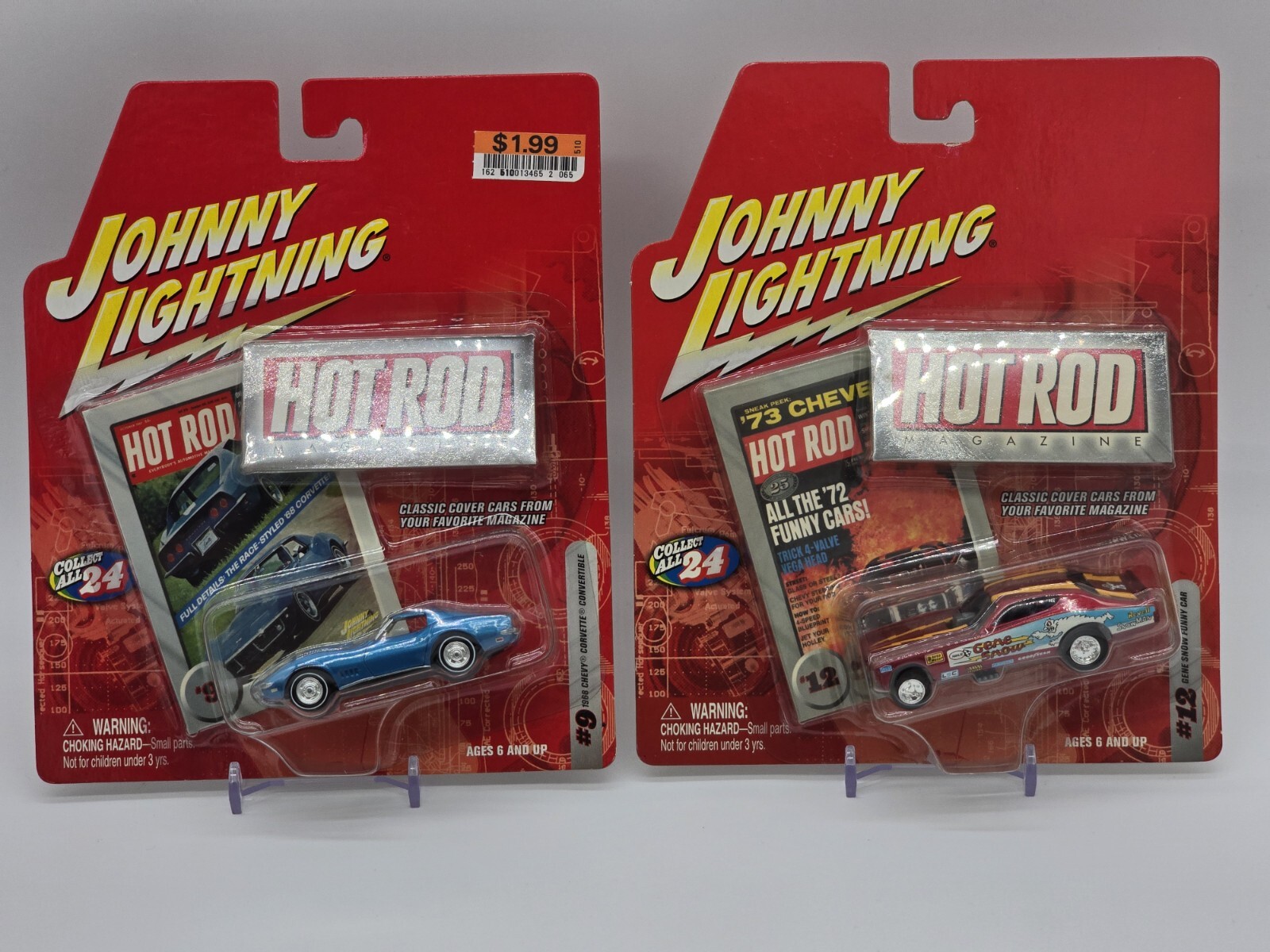 Johnny Lightning – Hot Rod Series – 2 Car Lot – Chevy Corvette & Funny Car