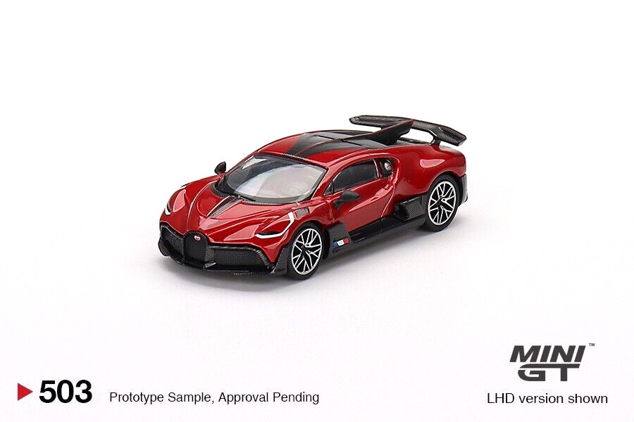 Mini GT Bugatti Divo Carbon Red Metallic Metal Diecast Car Model 1/64