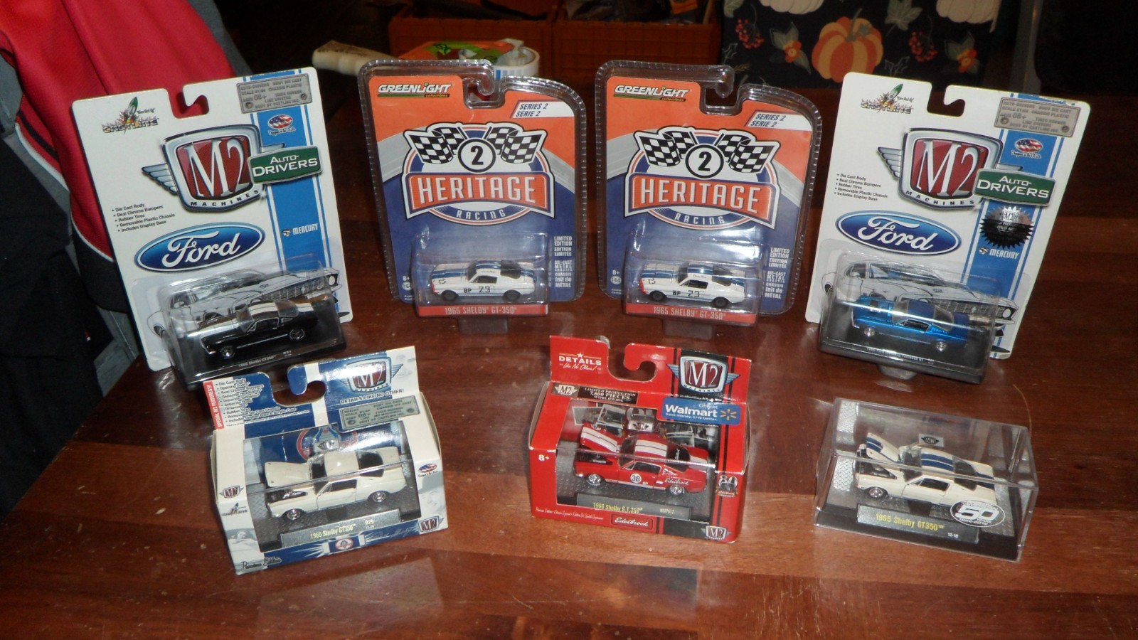 Lot of 7 1/64 1965 1966 Ford Mustang Fastback GT Shelby GT350 M2 GL Diecast Cars