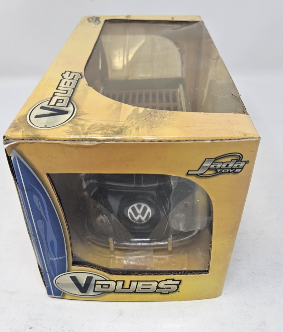 Jada Toys VDUBS Volkswagen Bus Pickup 1963 1:24 Diecast Black Tan – Box Damage