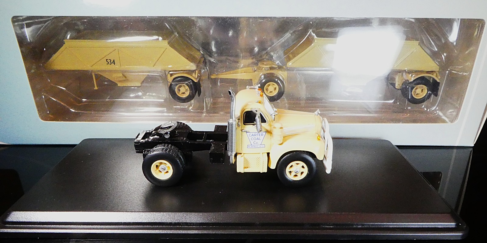 CHOSE MACK B-61T SWB Semi tractor truck bottom dump trailer NEO RESIN 1/64 n DCP