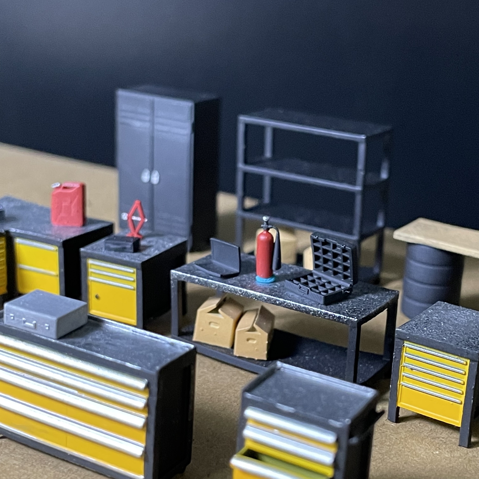 Diorama 1/64 Diecast Car Garage Model Set Repair Workshop Display Accessory Prop