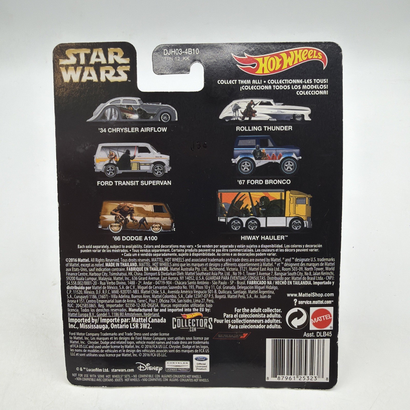 HOT WHEELS 2017 Star Wars Ralph McQuarrie Ford Transit Supervan Darth Vader