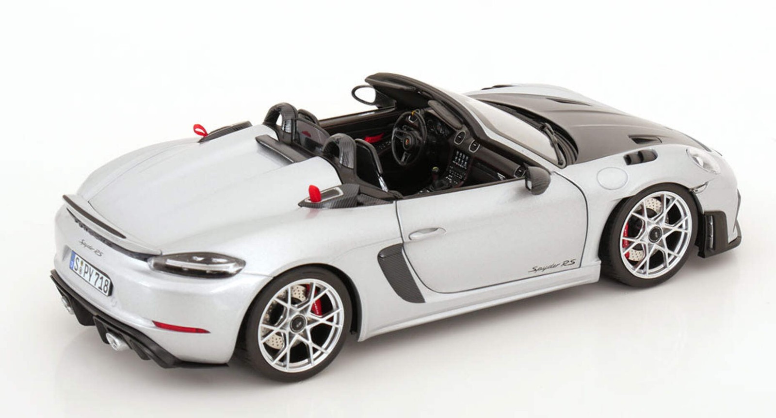 Norev 2023 Porsche 718 Spyder RS w/ Weissach Package GT Silver Metallic 1:18