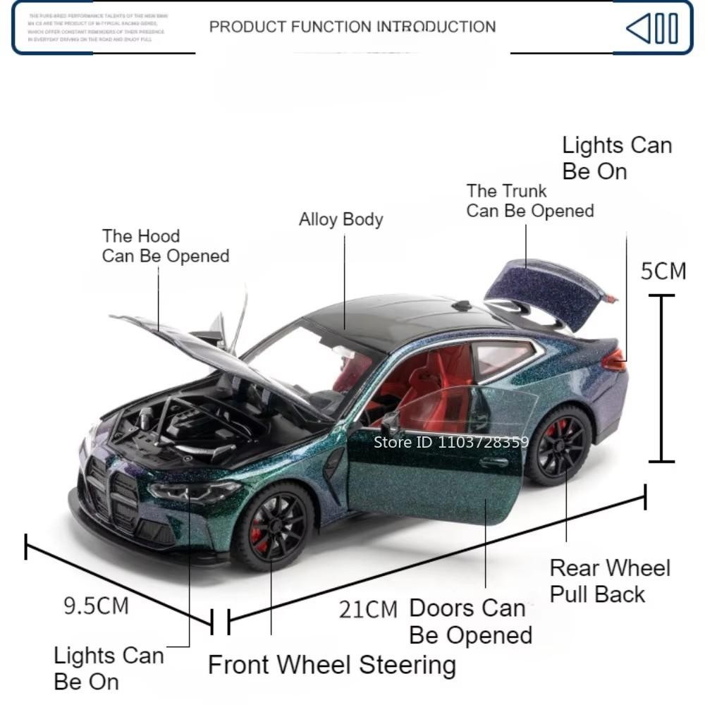 1:24 BMW M4 G82 Coupe Diecast Metal Sports Car Model Collectable Toy NEW Gift