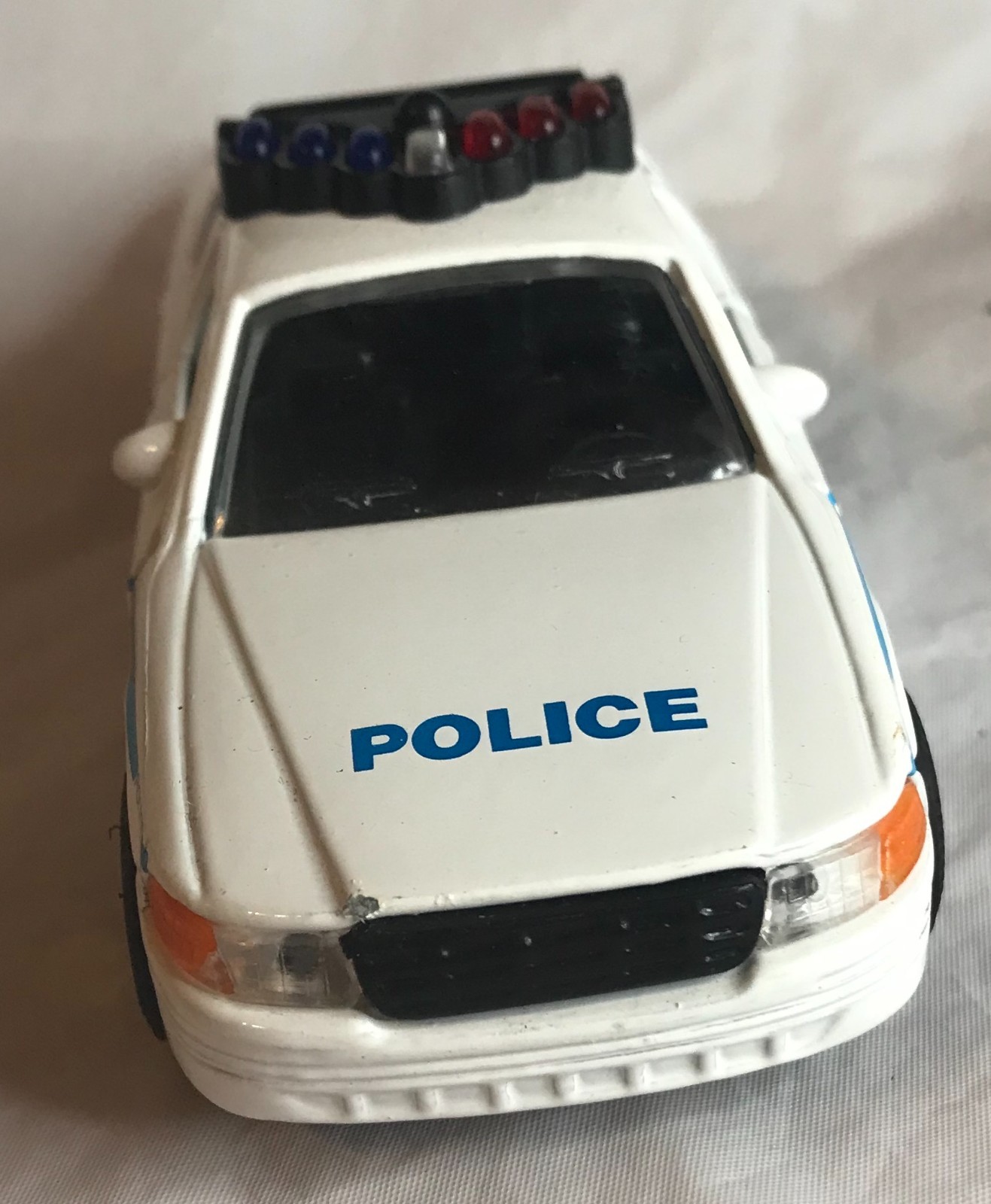 Shing Fat Showcasts 9985/4D White Police Car 5in Diecast Loose