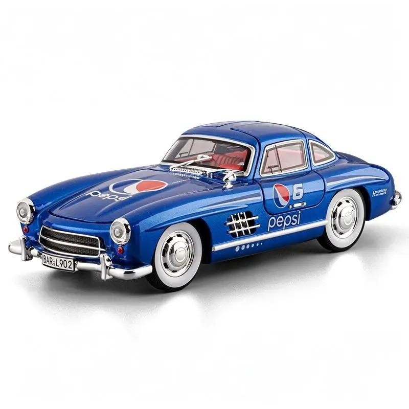 1:24 Mercedes Benz 300SL Pepsi Alloy Diecast Car Model Sound/Light Gift NEW
