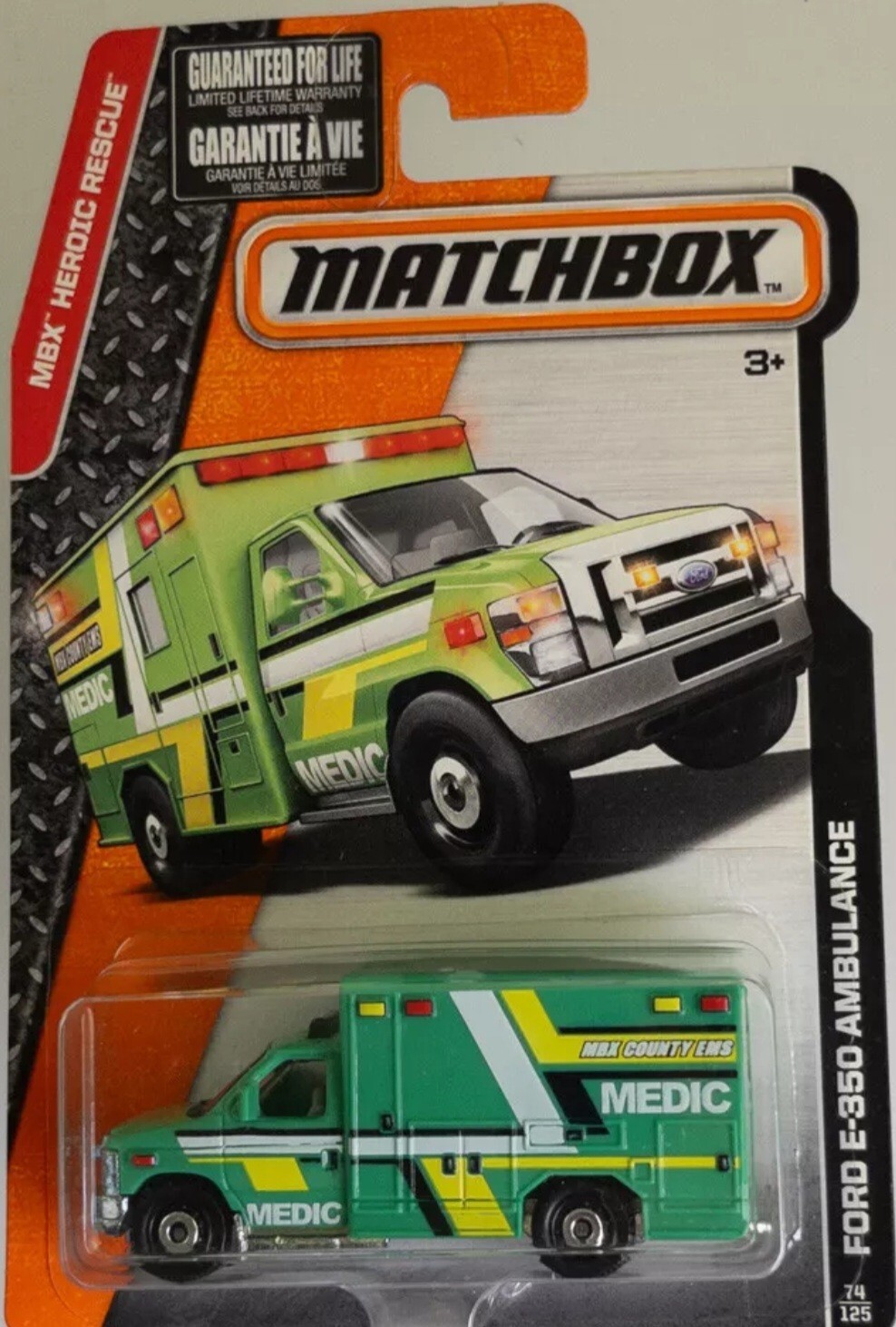 Matchbox Ford E-350 Ambulance green