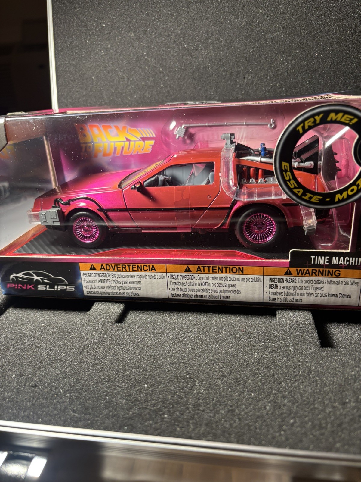 JADA PINK SLIPS DELOREAN BACK TO THE FUTURE TIME MACHINE 1:24 SCALE CHASE *NEW*