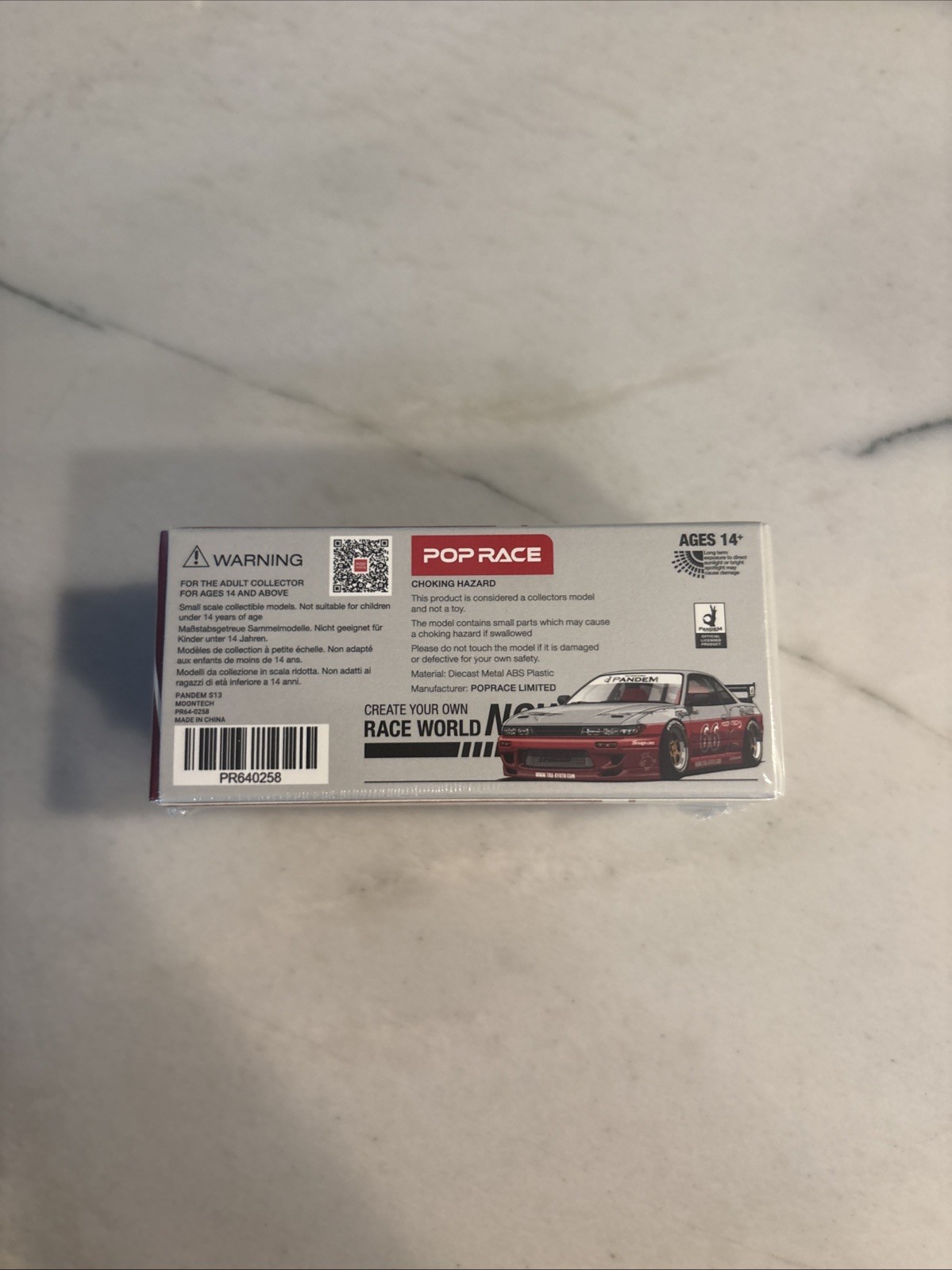 Pop Race 64-258 Nissan Pandem S13 Silvia Still sealed Red & Gray Two Tone