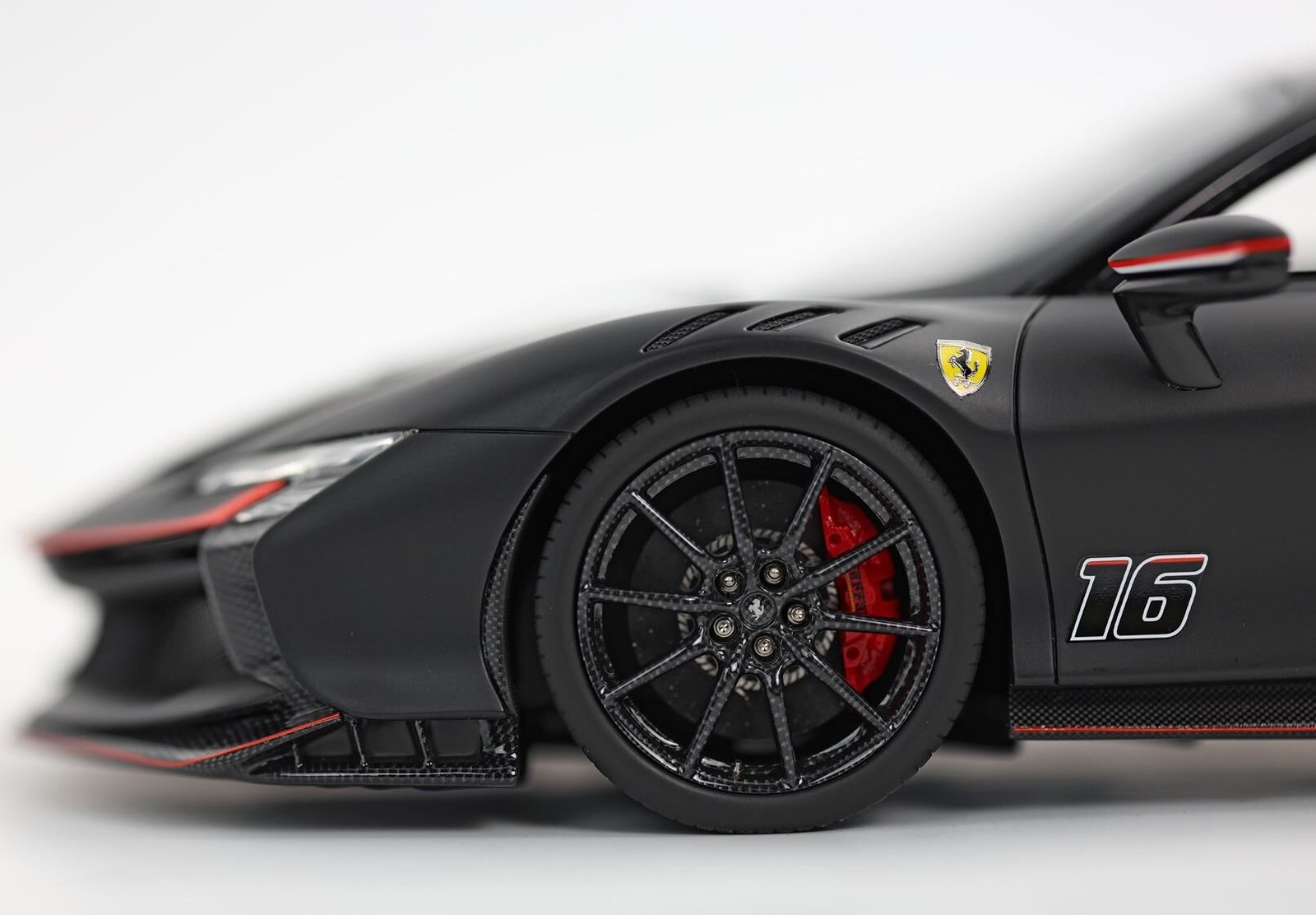 Ferrari SF90 XX Stradale Race #16 Matt Black in 1:18 scale by BBR
