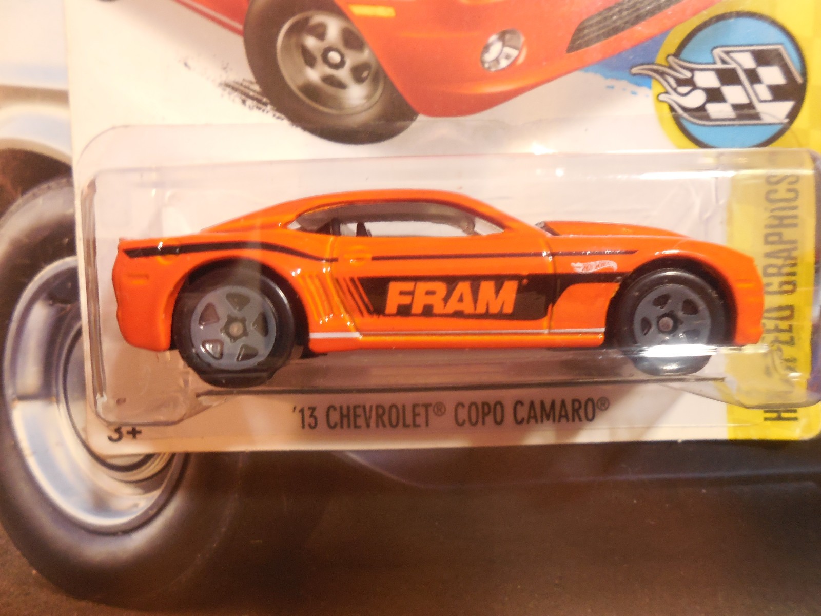 HOT WHEELS ’13 CHEVROLET COPO CAMARO LOT 2 FRAM SPEED GRAPHICS FLYING CUSTOMS BT