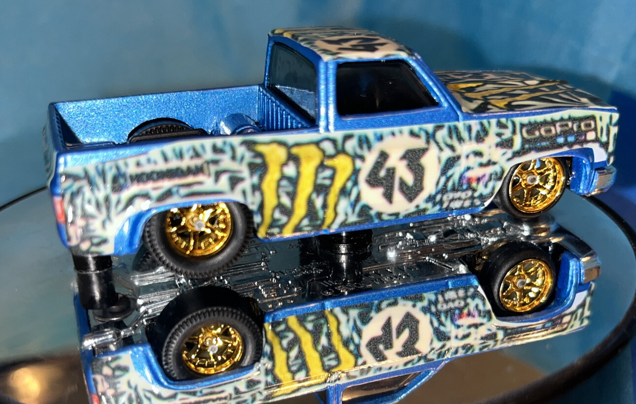 Hot wheels ‘83 Chevy Silverado Monster Energy Go Pro Real Riders It’s A Custom