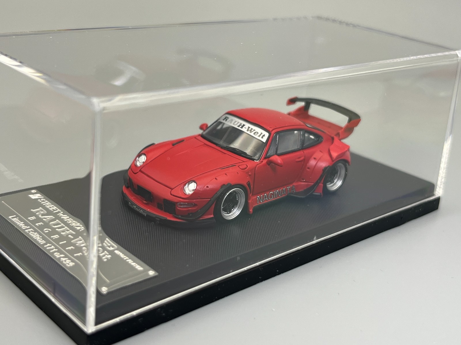 RWB Porsche 911 993 “Naginata” Matte Red Widebody Street Weapon 1/64 scale