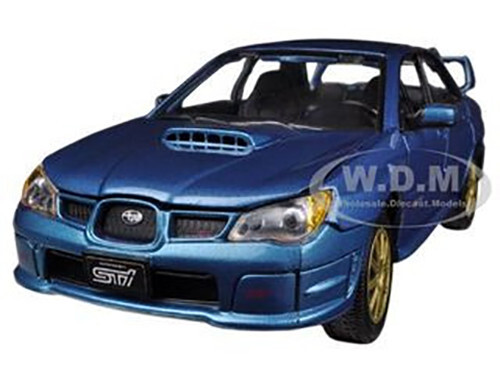 SUBARU IMPREZA WRX STI BLUE 1/24 DIECAST MODEL CAR BY MOTORMAX 73330
