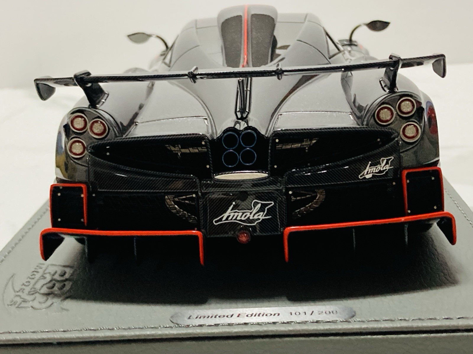 1:18 BBR, 2020 Pagani Imola, Dark Gray w/red accents