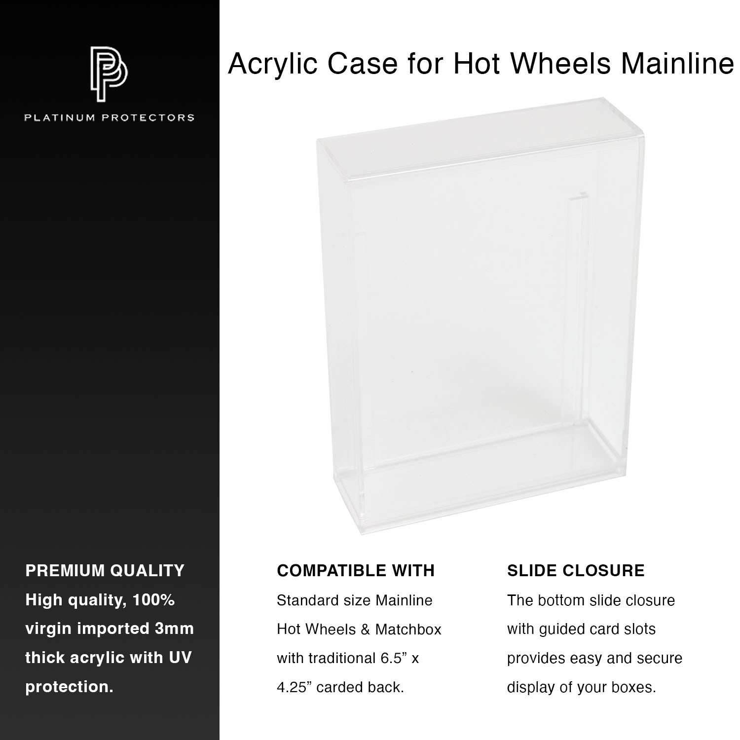 Acrylic Display Case for Hot Wheels and Matchbox Mainline Die Cast Cars