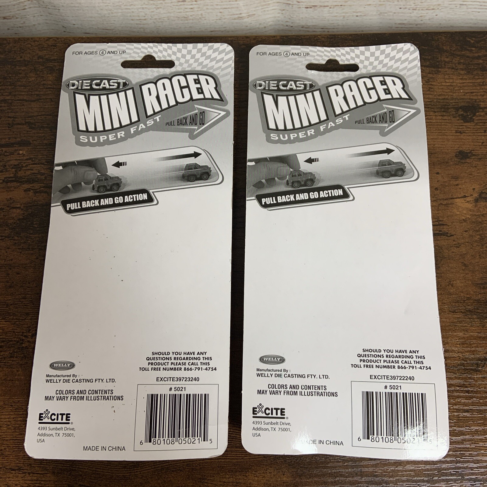 Die Cast Mini Racer Cars, Super Fast, Ages 3+, Pull Back and Go Action 2 Sets