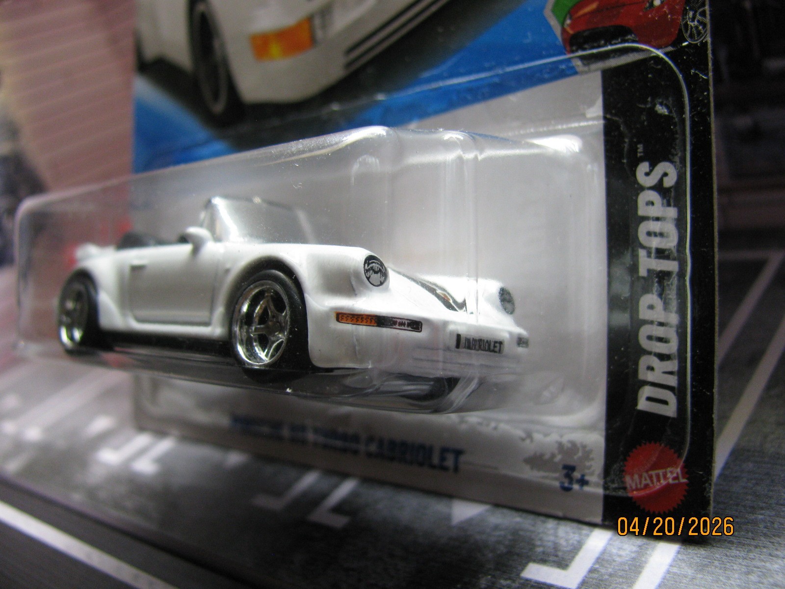 2026 Hot Wheels White Porsche 911 Turbo Cabriolet, w/Real Riders Wheel Swap