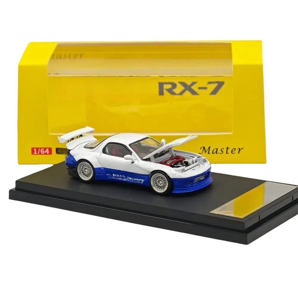 Master for RX7 FD3S Open Hood and Headlights Diecast Models Toys Car Gift 1/64