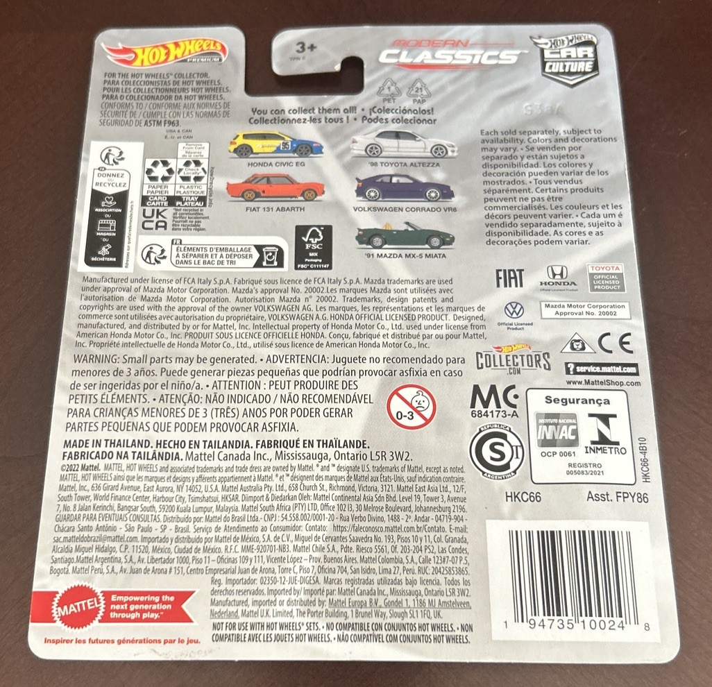 2023 Hot Wheels Premium Car Culture Modern Classics ‘98 Toyota Altezza BRAND NEW