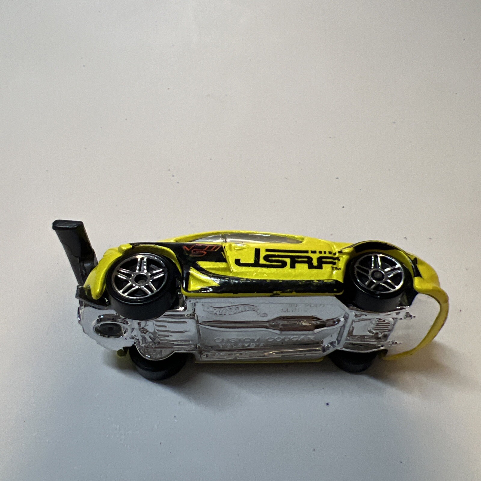 2001 Hot Wheels CUSTOM COUGAR Yellow w/Chrome Pr5 Spokes J17
