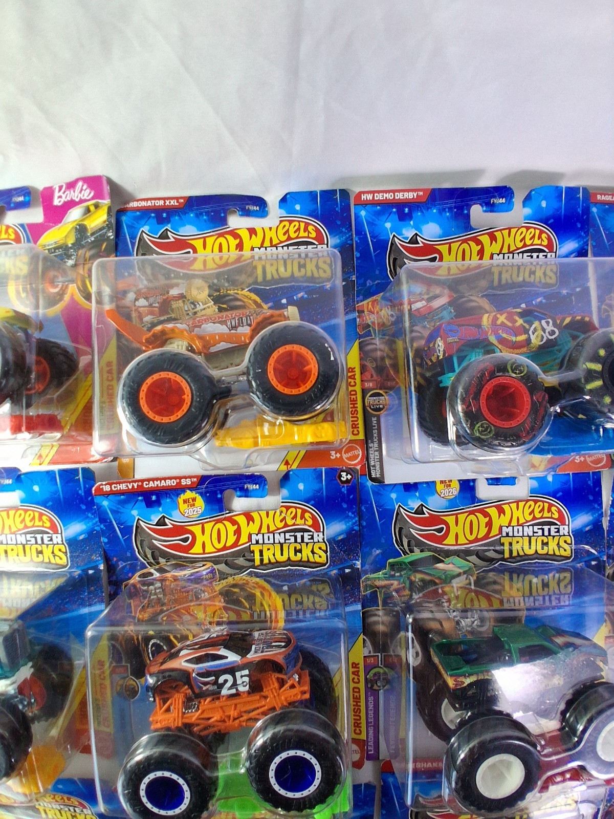 Lot of 12 Hot Wheels Monster Trucks Sealed Bone Shaker Fire Dept Camaro SS…