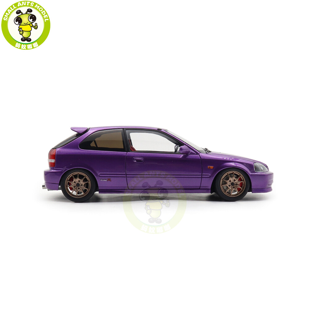 1/18 MOTORHELIX Honda CIVIC Type R EK9-120 Purple MF10 Wheels Diecast Model Car