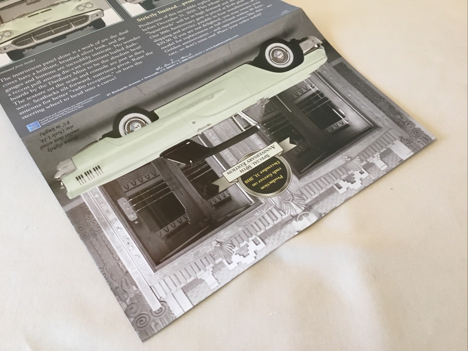 Danbury Mint 1960 Ford Thunderbird Limited Edition Brochure Paperwork Only 1:24