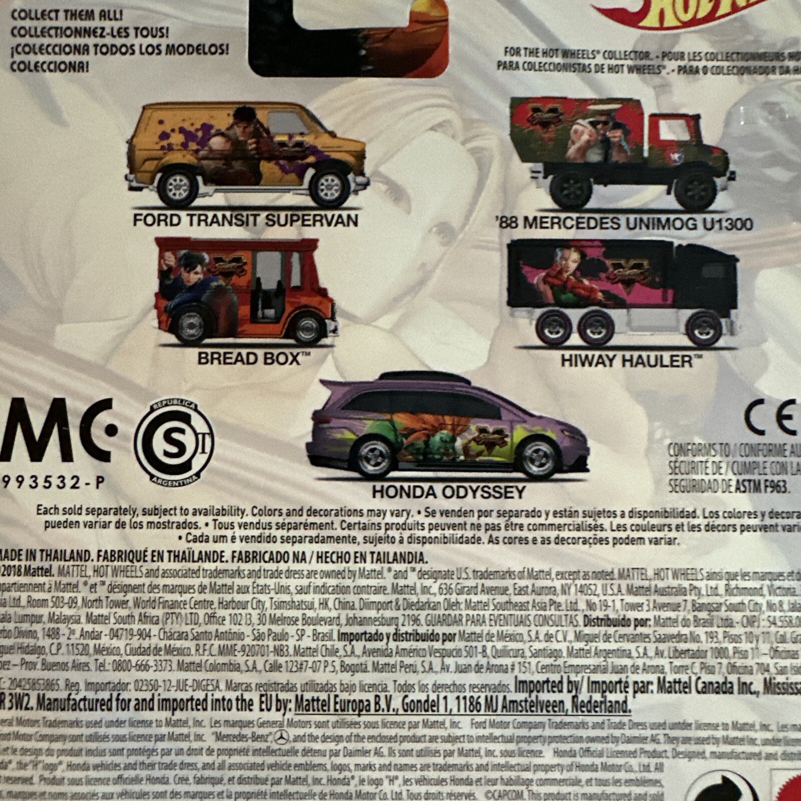 Hot Wheels Ford Transit Supervan 1/5. Street Fighter Premium. Bread Box 3/5.