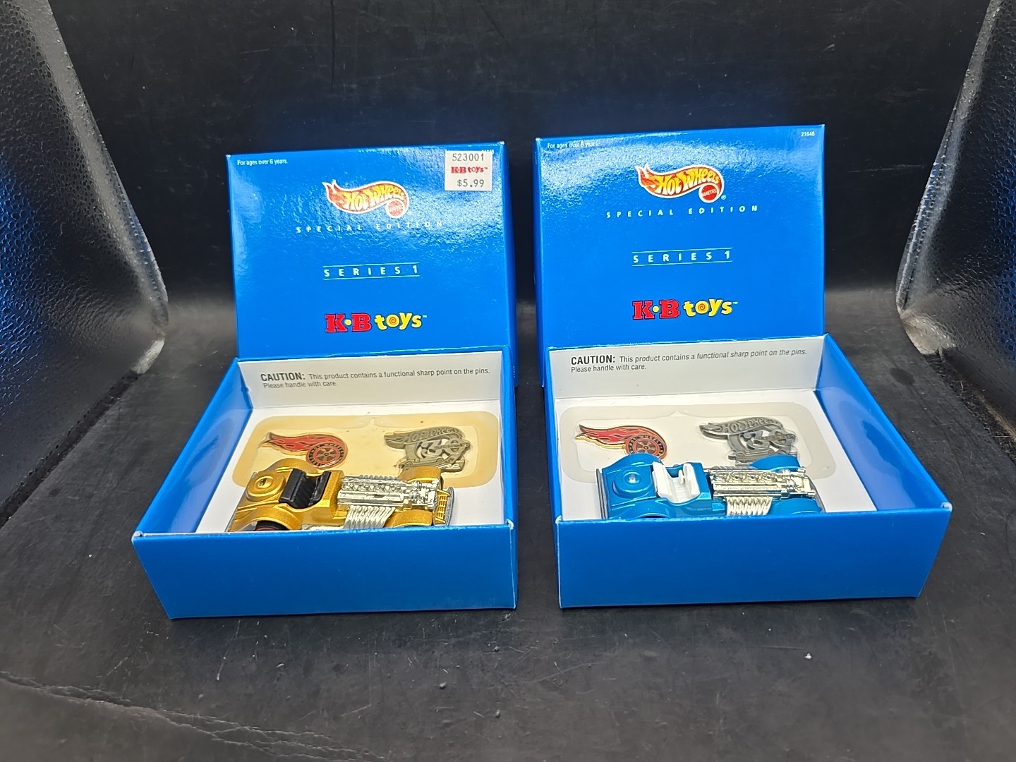1998 Hot Wheels Special Edition KB Toys Series 1 Sweet 16 Gold & Blue Read