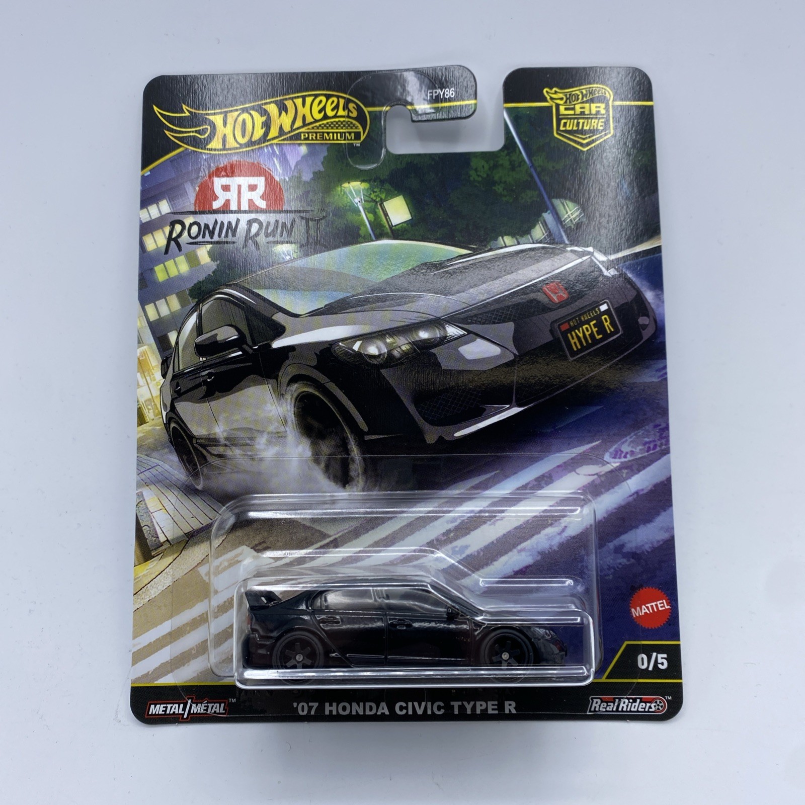 Hot Wheels Car Culture Ronin Run II ’07 Honda Civic Type R 0/5 BLACK CHASE