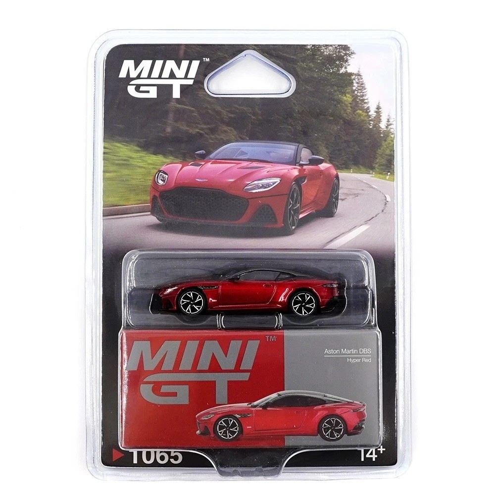 Mini GT 1:64 Aston Martin DBS – Hyper Red Diecast Model Car MGT01065-P12