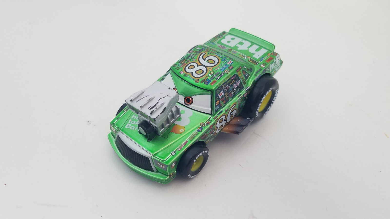 Disney Pixar Cars Green #98 Chick Hicks Diecast Car Vehicle Lot 2 Hot Roddin