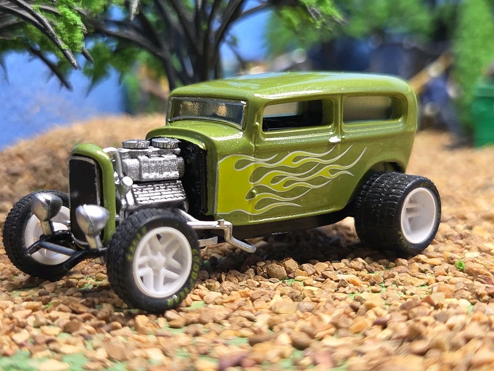 Custom 1:64 street Rat Rod lowered hot FORD chopped panel paddy wagon HotWheels