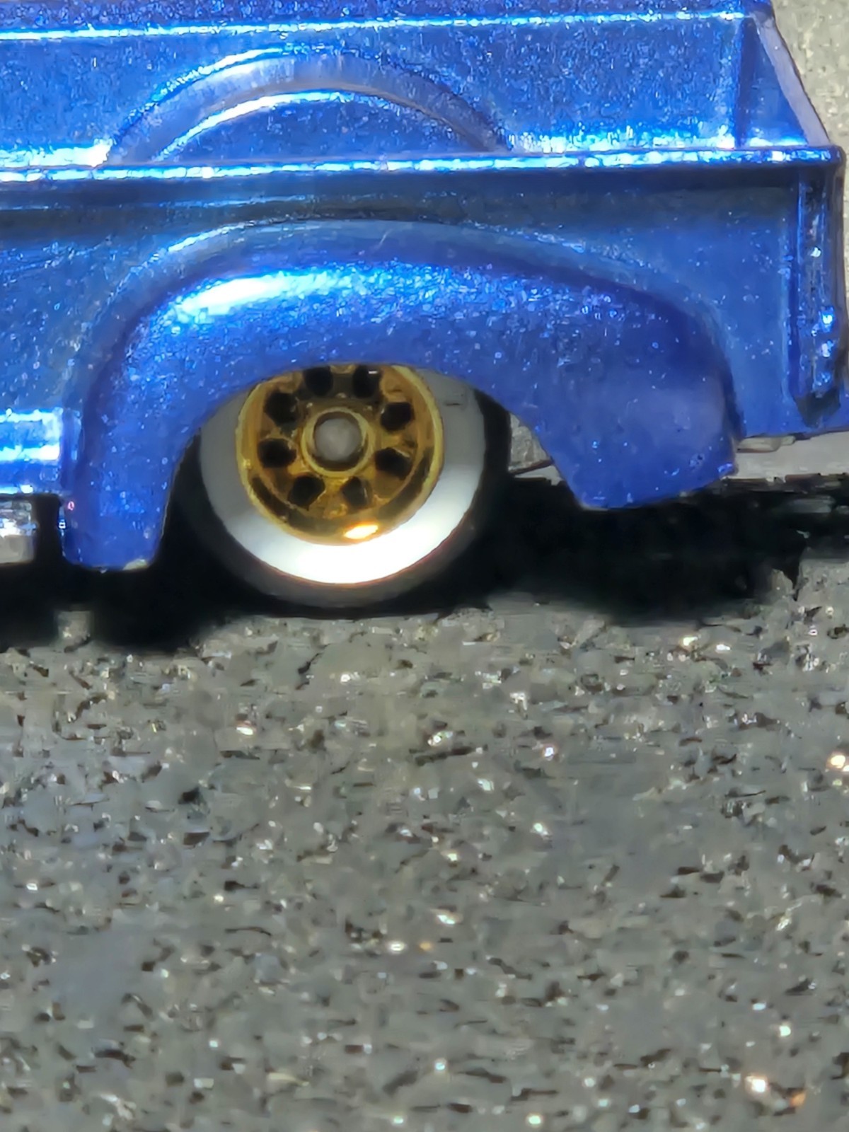 Hot Wheels 52 Chevy pickup, custom, drilled, painted, wheel swap, real riders