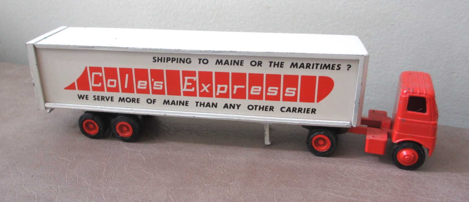 Vintage Cole’s Express Maine Carrier The Winross Company Semi Truck Trailer 8¾”