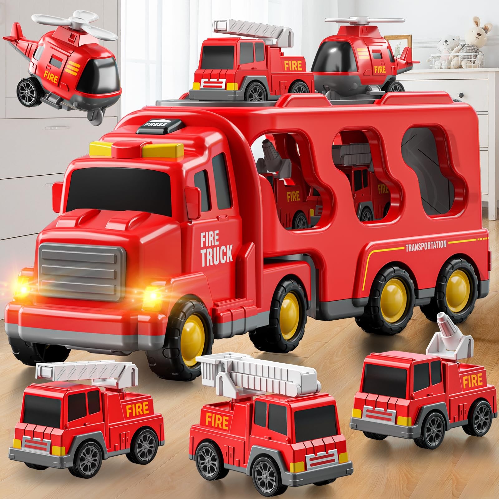 Truck Toys for 3 4 5 6 Years Old Boys, Car Toys for Boys Ages 3-5, Fire Toys …
