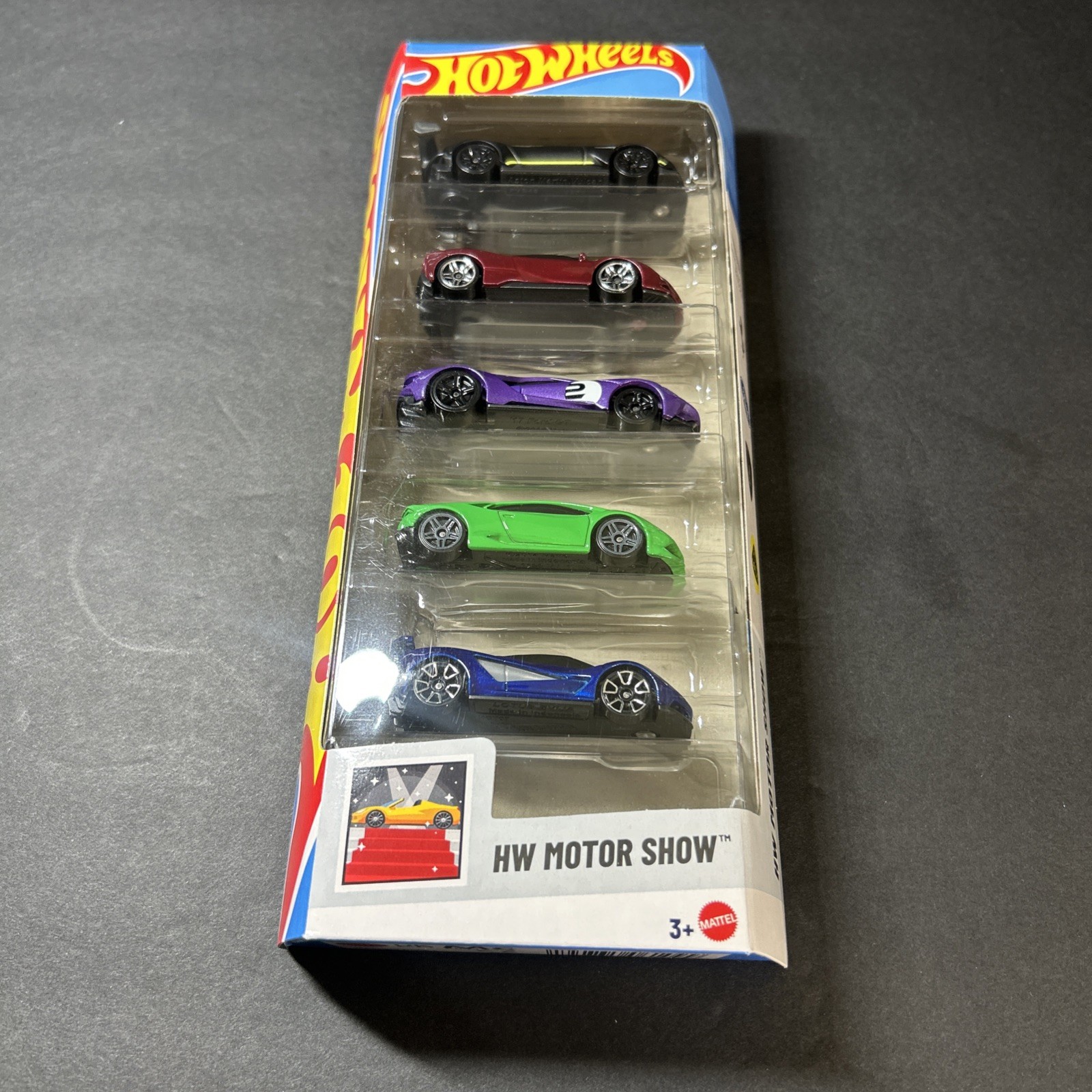 Hot Wheels 2025 HW Motor Show 5-Pack Ferrari Aston Martin Ford Lamborghini Lotus