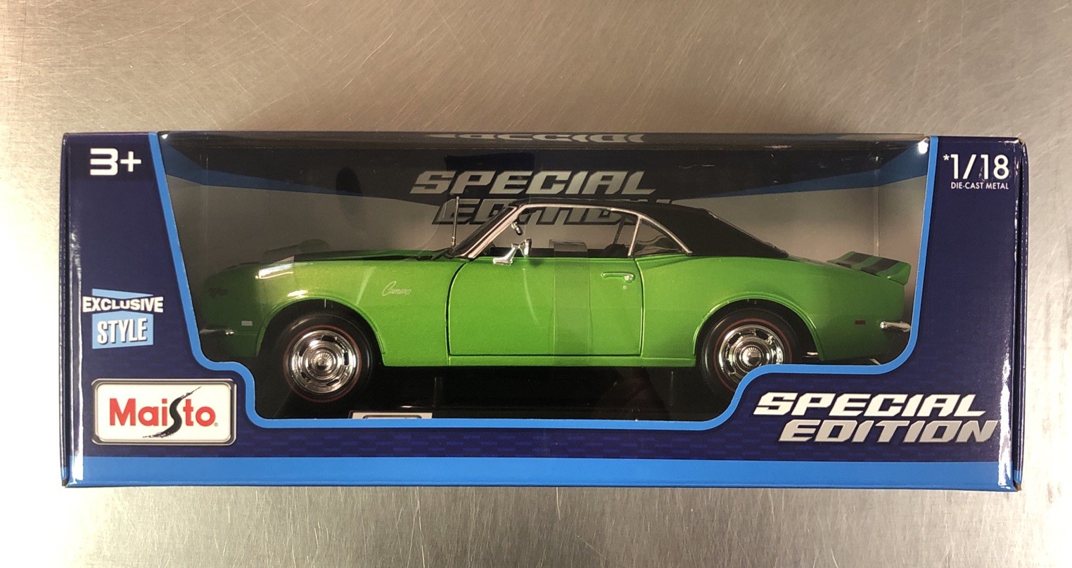 MAISTO 1968 CHEVY CAMARO Z/28 COUPE SPECIAL EDITION EXCLUSIVE STYLE 1/18 SCALE