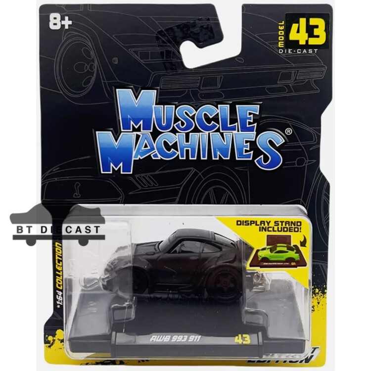MAISTO MUSCLE MACHINES RWB PORSCHE 911 993 1/64 BLACKOUT ED. MATTE BLACK 15583