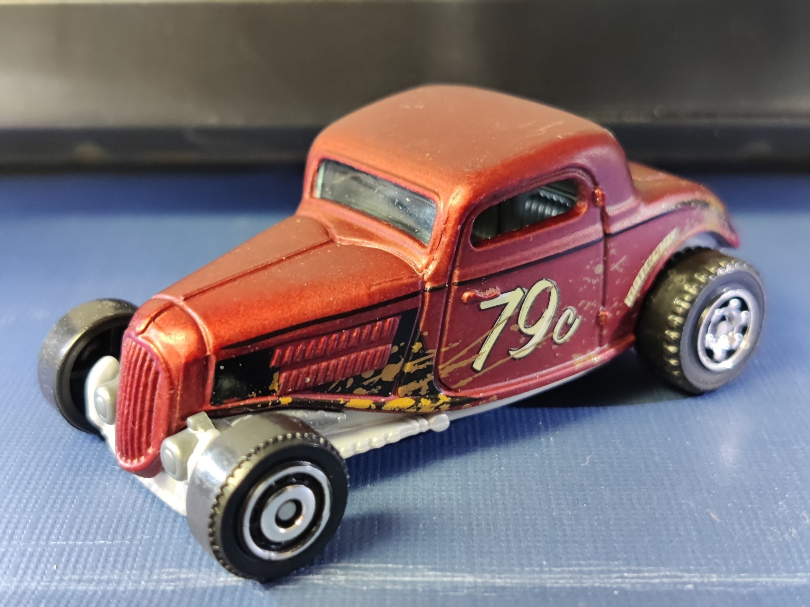 Matchbox MBX Highway II Flat Satin Red 1933 FORD COUPE Hot Rod ~ LOOSE