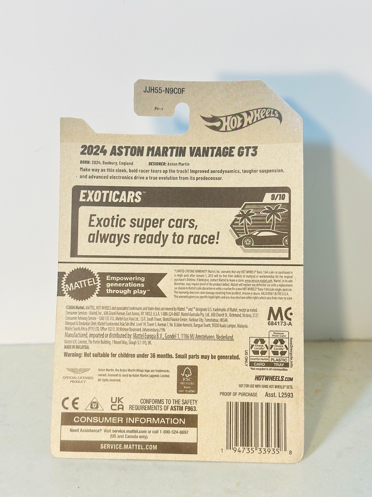 Hot Wheels ASTON MARTIN VANTAGE GT3 USA STOCK LONG CARD🔥 VHTF!