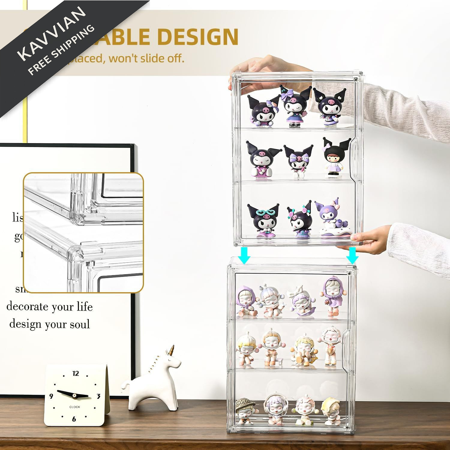 3 Tier Display Case for Collectibles,Clear Box Large 1 Pack, Clear