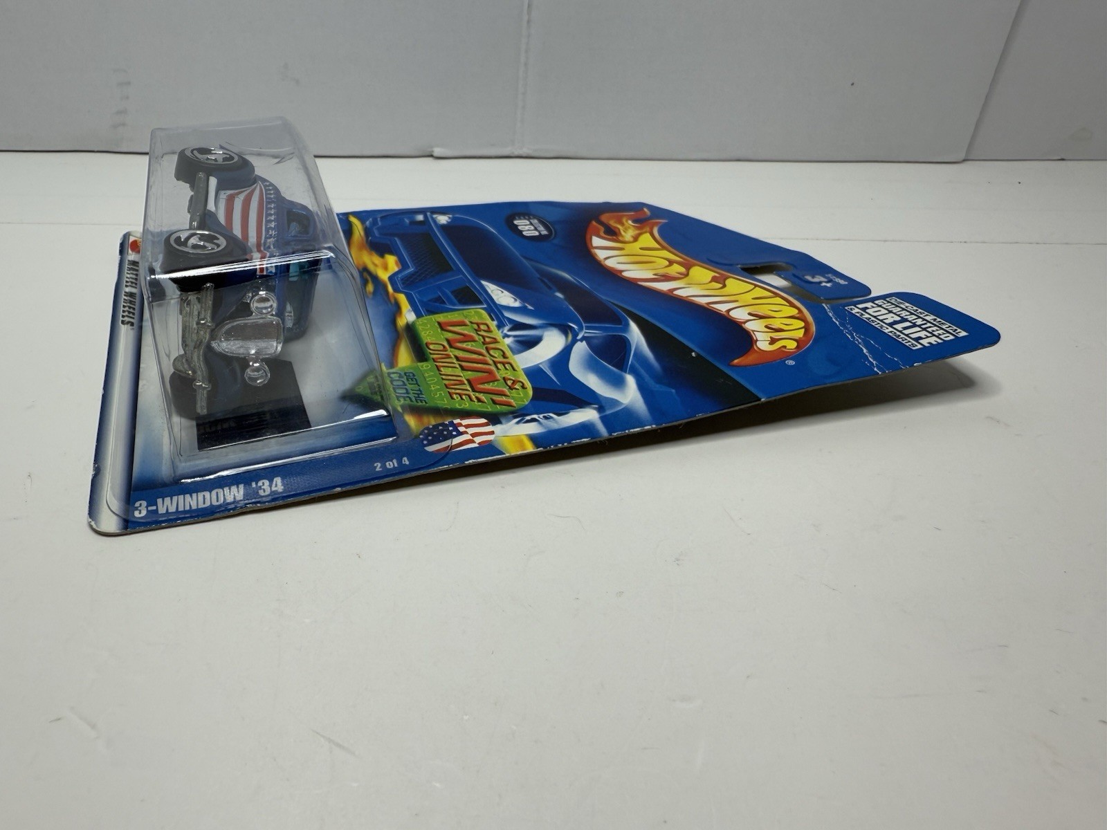 Hot Wheels #080 3 Window 34 Blue Stars Strips American Flag Coupe Ford 2002
