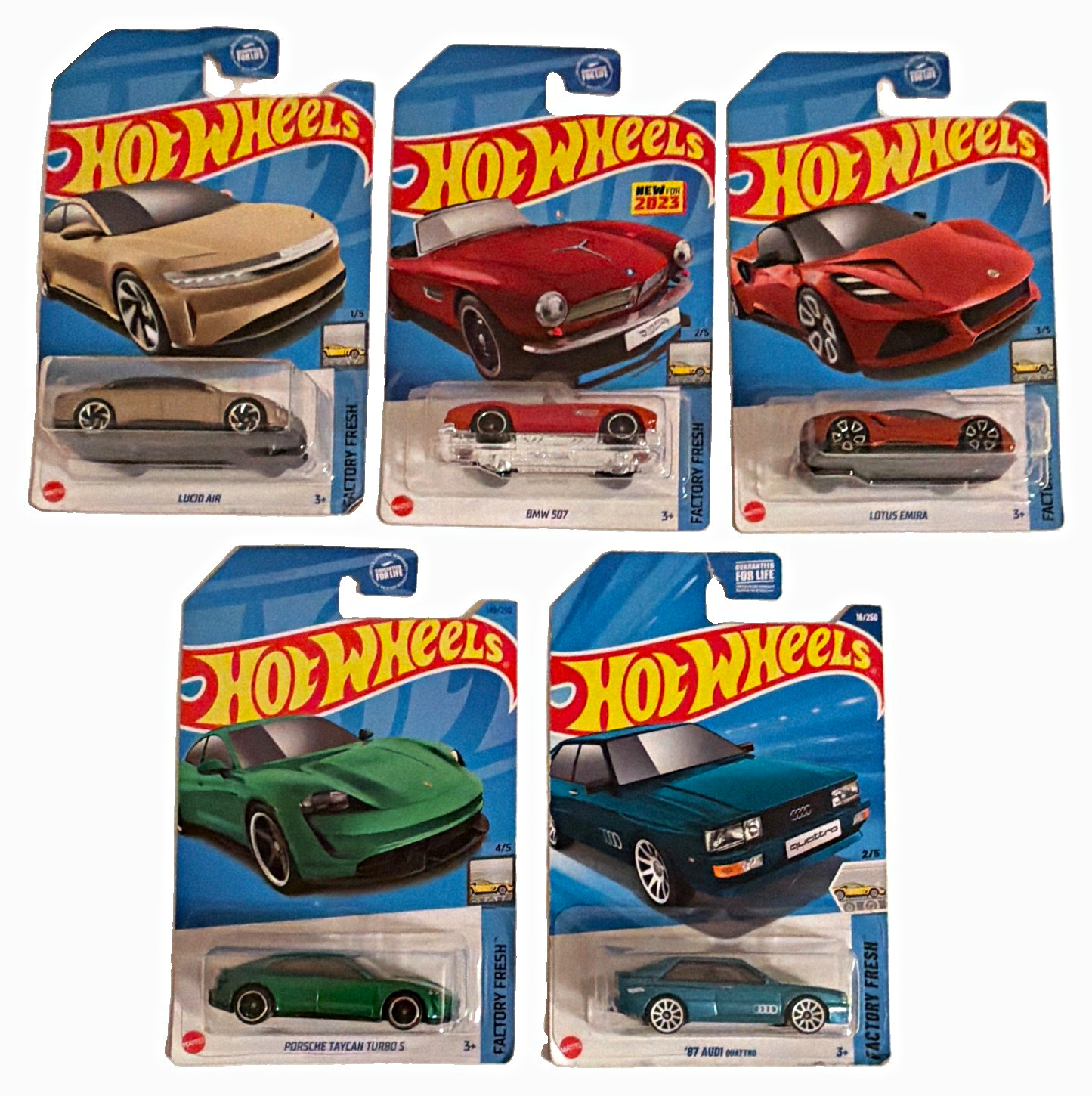 Hot Wheels Factory Fresh Lot of 5 Diecast Cars 1:64 Unopened