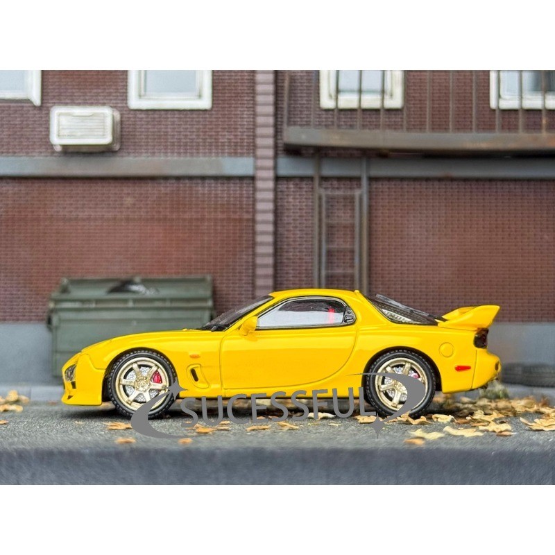 1/64 Scale JDM Mazda RX7 FD3S A-Spec Yellow Diecast Metal Car Model FH