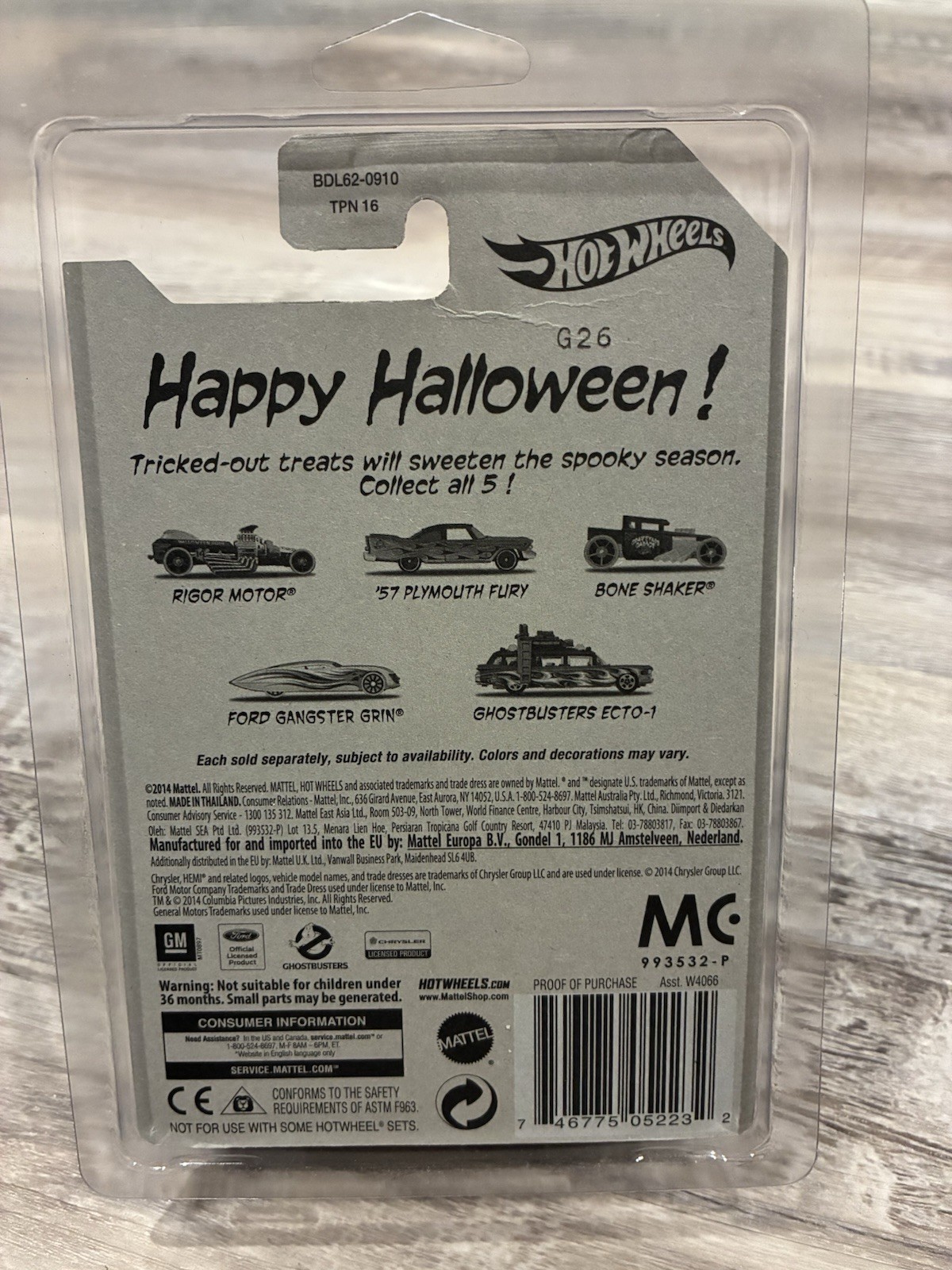 2014 Hot Wheels Halloween Ghostbusters Ecto-1 Kroger Exclusive Pumpkin Face 5/5